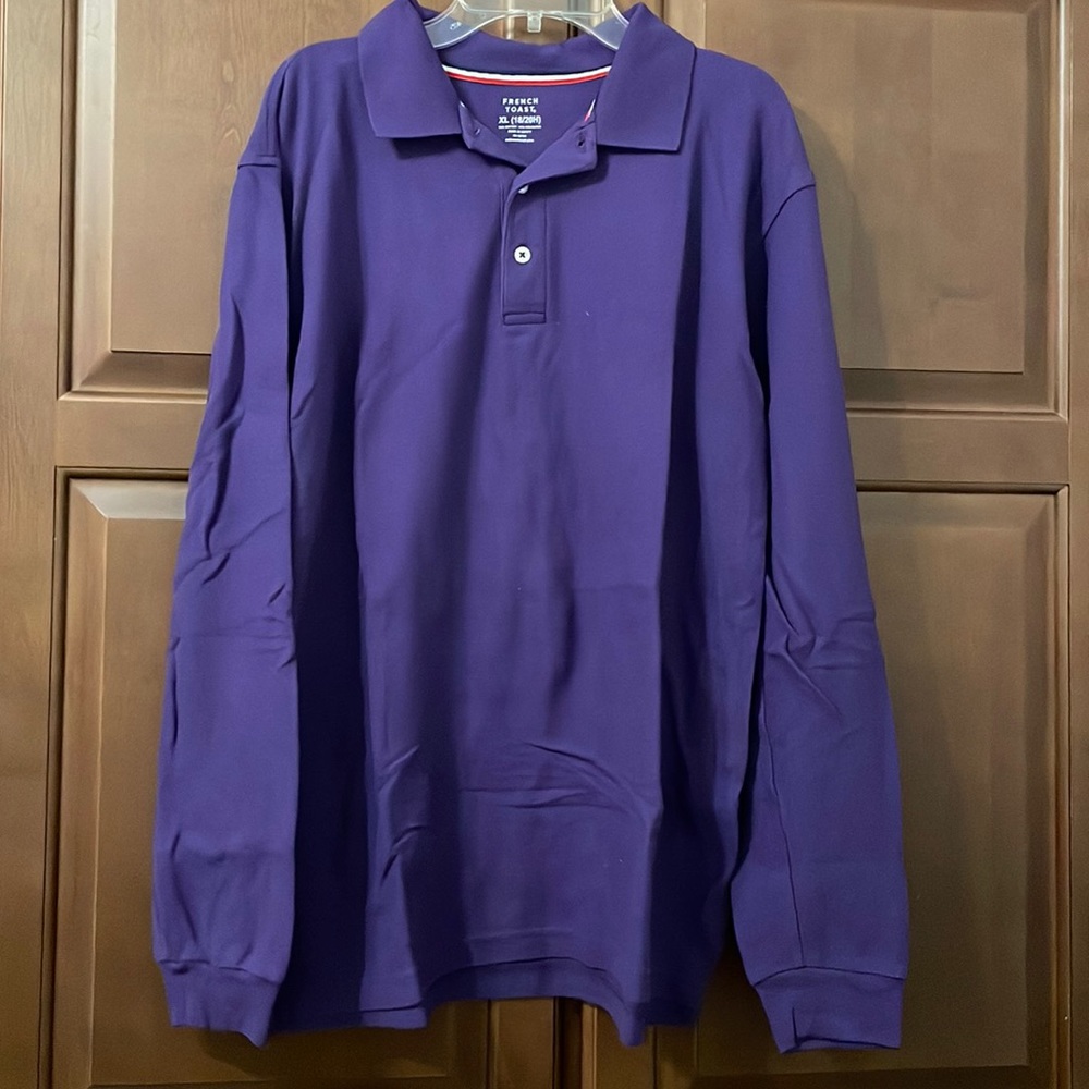 Purple long sleeve school polo